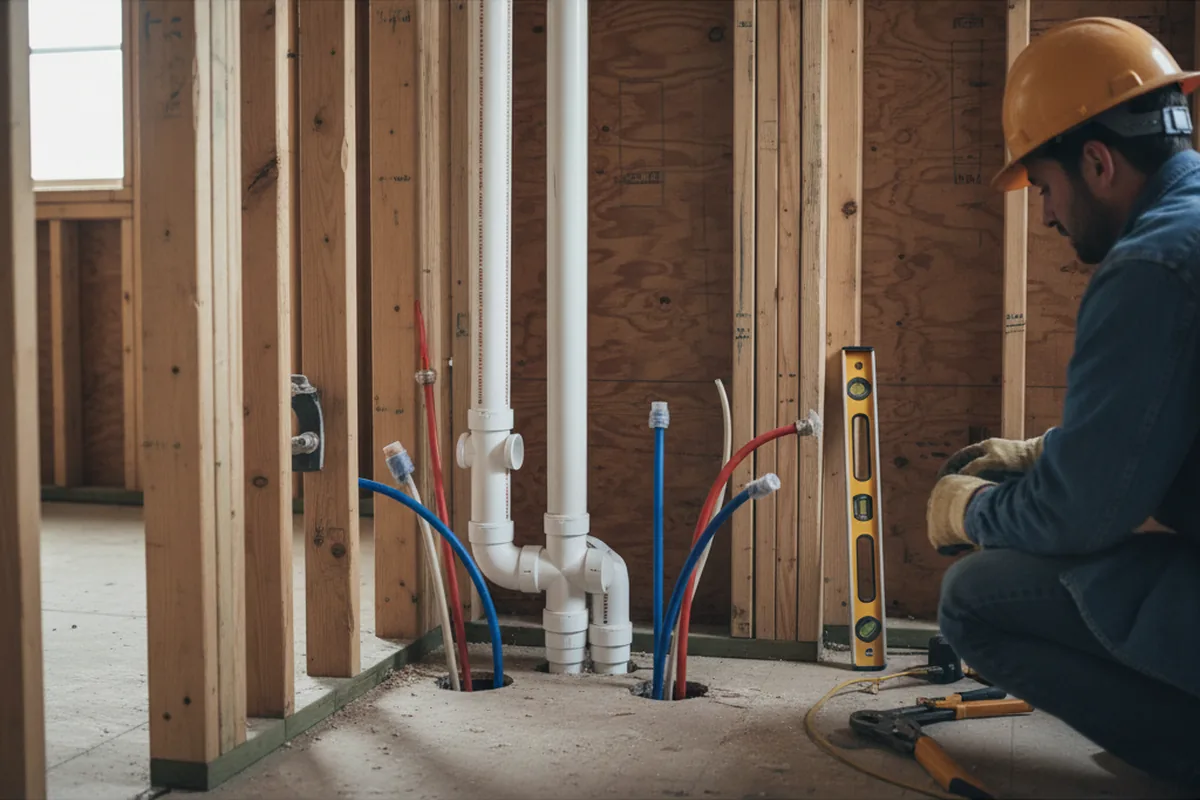 Drain and supply rough-in during Garbage Disposal Repair in Bellflower